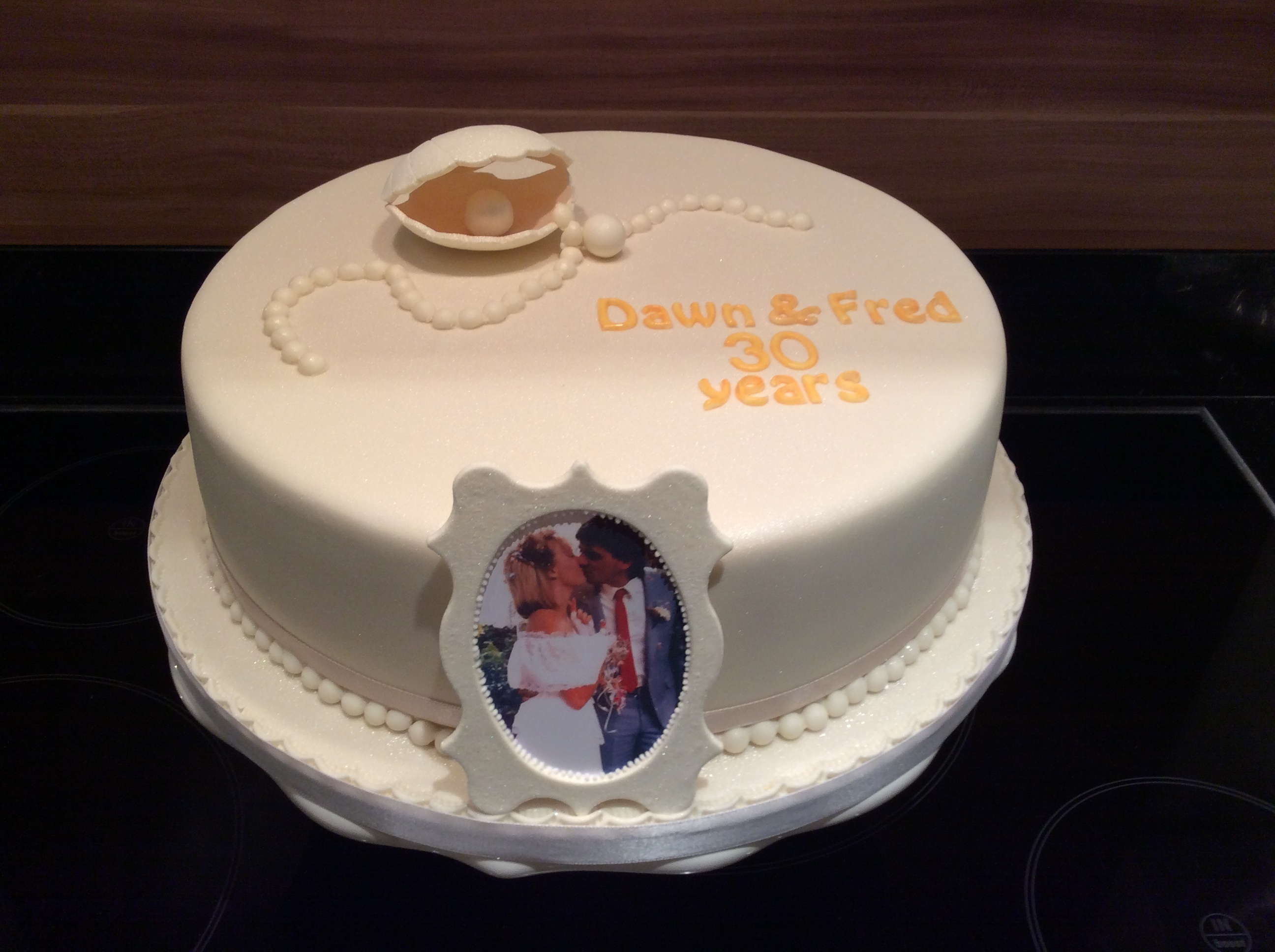 Pearl Wedding Anniversary Cake